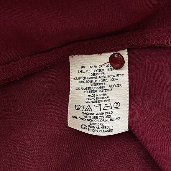 Maeve Anthropologie Emmeline Swiss Dot Blouse Size 0 Burgundy Red Boho Office - Picture 8 of 10